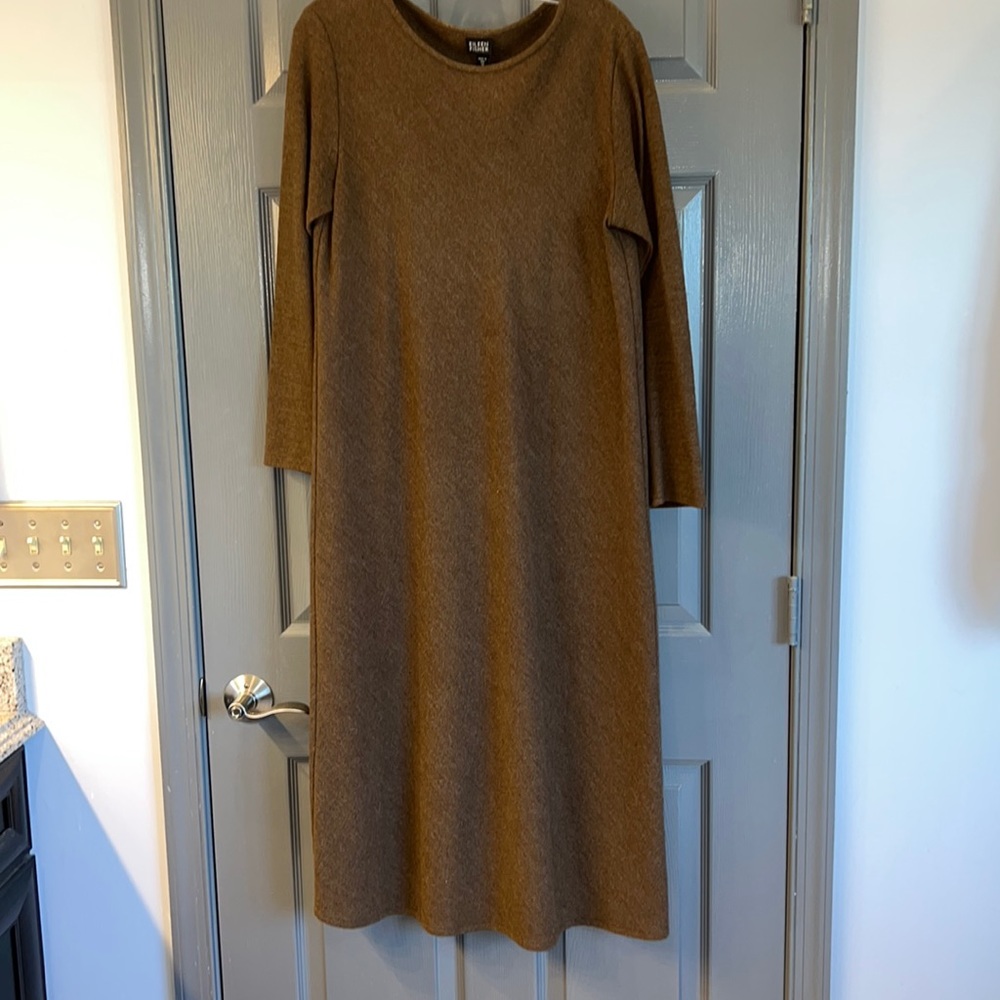 Rust Brown Medium Wool Eileen Fisher Dress